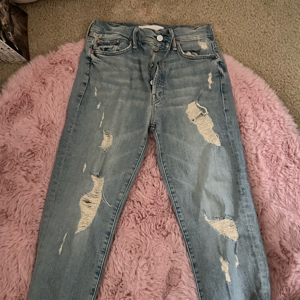 Ripped Light Blue Jeans Mother